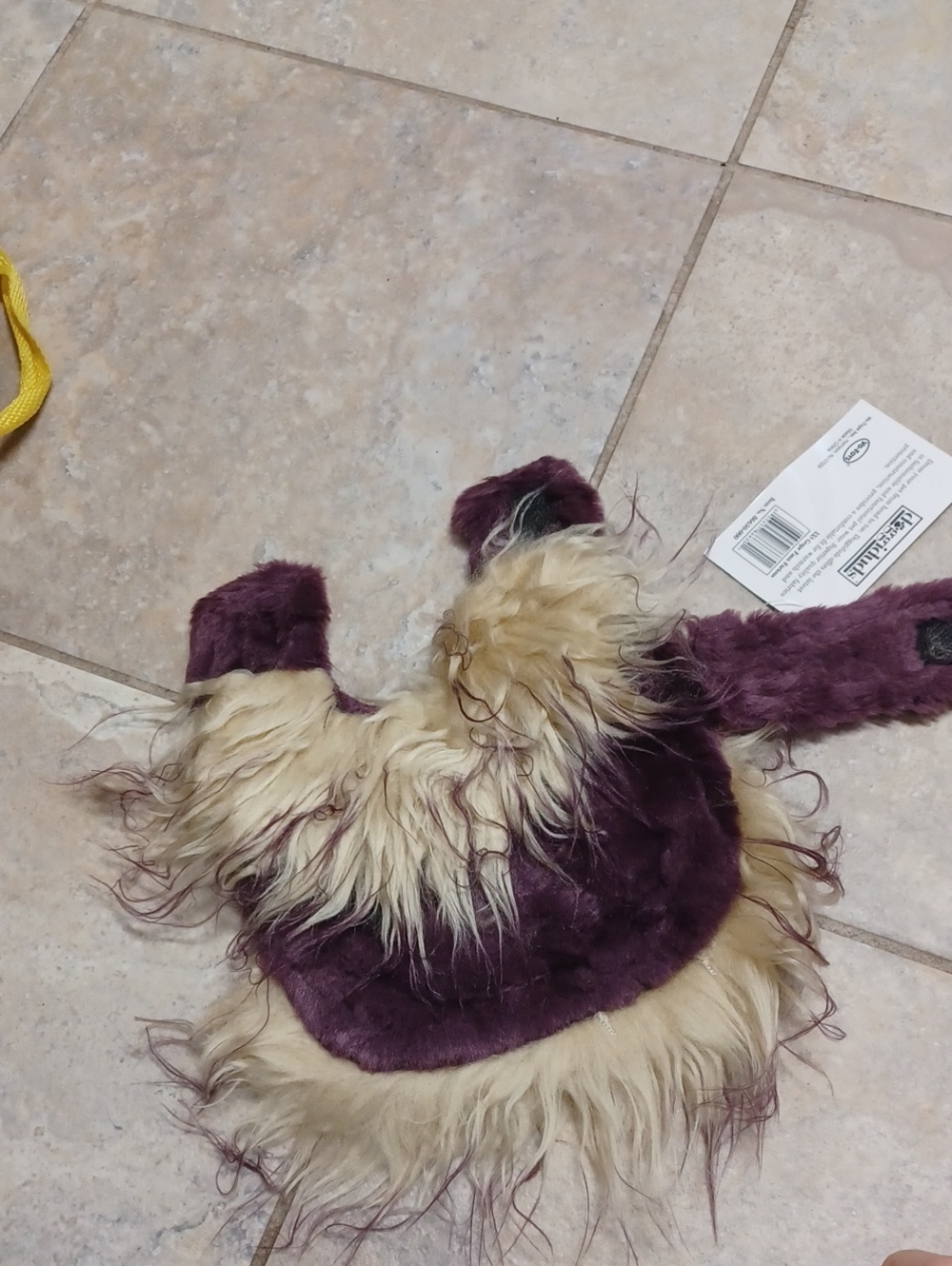 Doggiduds Faux Furious Pet Coat Purple & Cream XXS